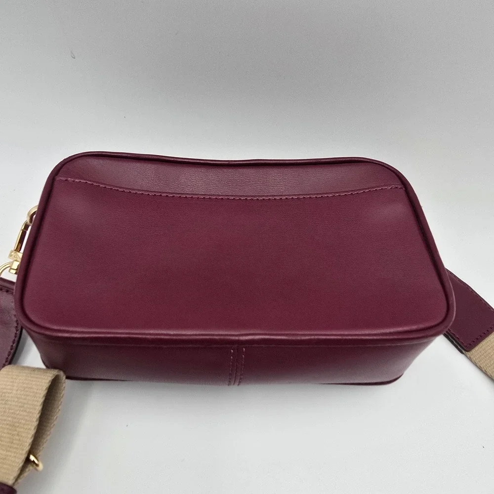 Michael‎ Kors Burgundy Leather Convertible Crossbody Shoulder Bag Gold Hardware
